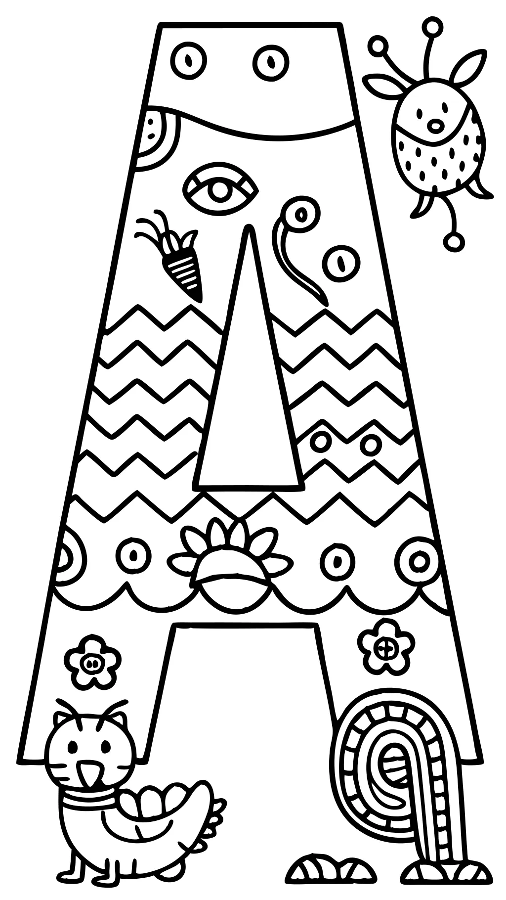 letter a coloring pages printable